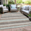 Piper Looms Chantille Stripes ACN2008 Taupe Machine Washable Area Rug Outdoor Lifestyle Image Feature