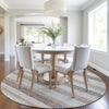 Piper Looms Chantille Stripes ACN2008 Taupe Machine Washable Area Rug Round Lifestyle Image Feature