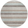 Piper Looms Chantille Stripes ACN2008 Taupe Machine Washable Area Rug Round Main Image