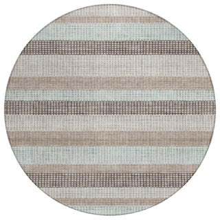 Piper Looms Chantille Stripes ACN2008 Taupe Machine Washable Area Rug Round Main Image