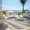 Piper Looms Chantille Stripes ACN2008 Taupe Machine Washable Area Rug Round Outdoor Lifestyle Image Feature