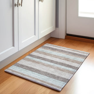 Piper Looms Chantille Stripes ACN2008 Taupe Machine Washable Area Rug Scatter Lifestyle Image Feature