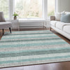 Piper Looms Chantille Stripes ACN2008 Teal Machine Washable Area Rug Lifestyle Image Feature