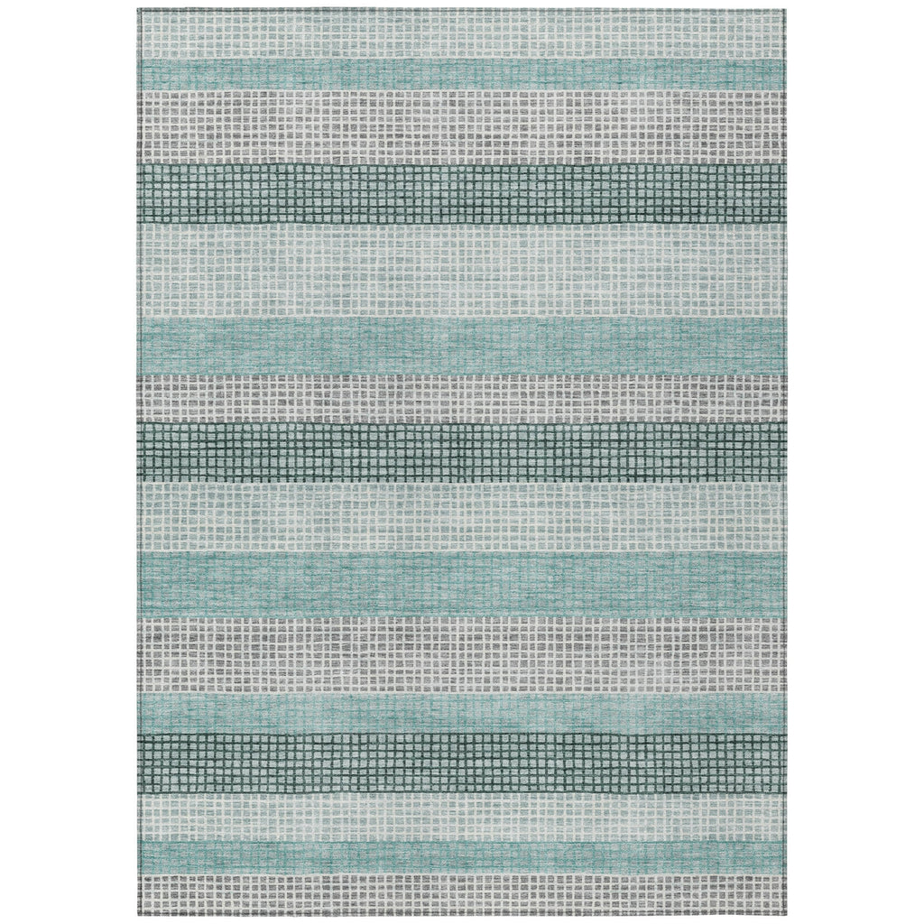 Piper Looms Chantille Stripes ACN2008 Teal Machine Washable Area Rug main image