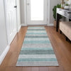 Piper Looms Chantille Stripes ACN2008 Teal Machine Washable Area Rug Runner Lifestyle Image Feature
