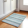 Piper Looms Chantille Stripes ACN2008 Teal Machine Washable Area Rug Scatter Lifestyle Image Feature