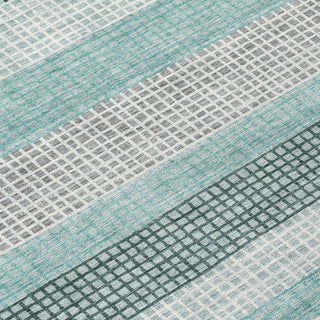 Piper Looms Chantille Stripes ACN2008 Teal Machine Washable Area Rug Swatch Image