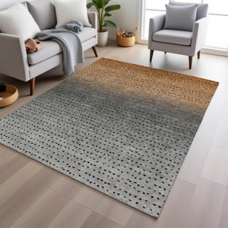 Piper Looms Chantille Abstract ACN2009 Copper Machine Washable Area Rug Lifestyle Image Feature