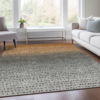 Piper Looms Chantille Abstract ACN2009 Copper Machine Washable Area Rug Lifestyle Image Feature