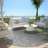 Piper Looms Chantille Abstract ACN2009 Fern Machine Washable Area Rug Round Outdoor Lifestyle Image Feature