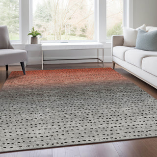 Piper Looms Chantille Abstract ACN2009 Paprika Machine Washable Area Rug Lifestyle Image Feature