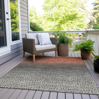 Piper Looms Chantille Abstract ACN2009 Paprika Machine Washable Area Rug Outdoor Lifestyle Image Feature
