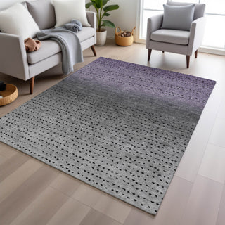 Piper Looms Chantille Abstract ACN2009 Purple Machine Washable Area Rug Lifestyle Image Feature