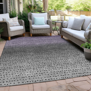 Piper Looms Chantille Abstract ACN2009 Purple Machine Washable Area Rug Outdoor Lifestyle Image Feature