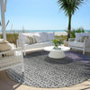 Piper Looms Chantille Abstract ACN2009 Purple Machine Washable Area Rug Round Outdoor Lifestyle Image Feature