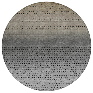 Piper Looms Chantille Abstract ACN2009 Taupe Machine Washable Area Rug Round Main Image