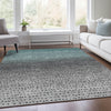 Piper Looms Chantille Abstract ACN2009 Teal Machine Washable Area Rug Lifestyle Image Feature