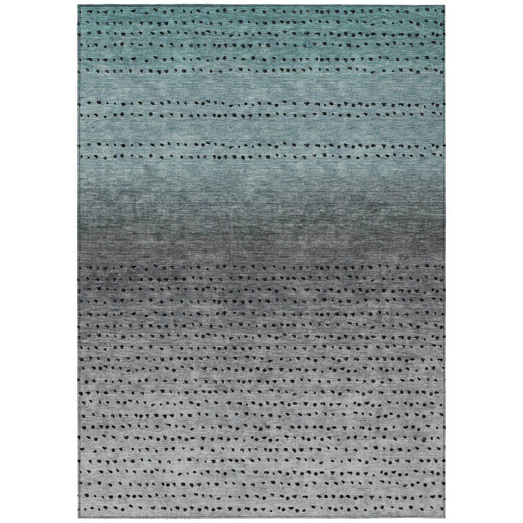 Piper Looms Chantille Abstract ACN2009 Teal Machine Washable Area Rug main image