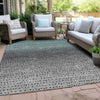 Piper Looms Chantille Abstract ACN2009 Teal Machine Washable Area Rug Outdoor Lifestyle Image Feature
