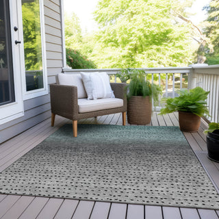 Piper Looms Chantille Abstract ACN2009 Teal Machine Washable Area Rug Outdoor Lifestyle Image Feature