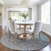Piper Looms Chantille Abstract ACN2009 Teal Machine Washable Area Rug Round Lifestyle Image Feature