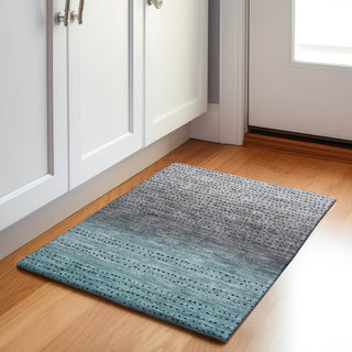 Piper Looms Chantille Abstract ACN2009 Teal Machine Washable Area Rug Scatter Lifestyle Image Feature