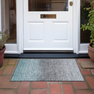 Piper Looms Chantille Abstract ACN2009 Teal Machine Washable Area Rug Scatter Outdoor Lifestyle Image Feature