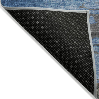 Piper Looms Chantille Abstract ACN2010 Denim Machine Washable Area Rug Backing Image