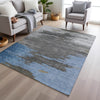 Piper Looms Chantille Abstract ACN2010 Denim Machine Washable Area Rug Lifestyle Image Feature