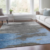 Piper Looms Chantille Abstract ACN2010 Denim Machine Washable Area Rug Lifestyle Image Feature