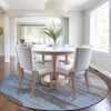 Piper Looms Chantille Abstract ACN2010 Denim Machine Washable Area Rug Round Lifestyle Image Feature