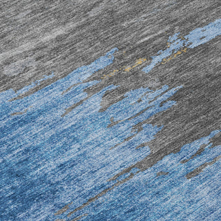 Piper Looms Chantille Abstract ACN2010 Denim Machine Washable Area Rug Swatch Image