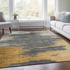 Piper Looms Chantille Abstract ACN2010 Gold Machine Washable Area Rug Lifestyle Image Feature