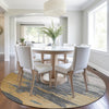 Piper Looms Chantille Abstract ACN2010 Gold Machine Washable Area Rug Round Lifestyle Image Feature