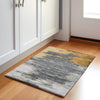 Piper Looms Chantille Abstract ACN2010 Gold Machine Washable Area Rug Scatter Lifestyle Image Feature