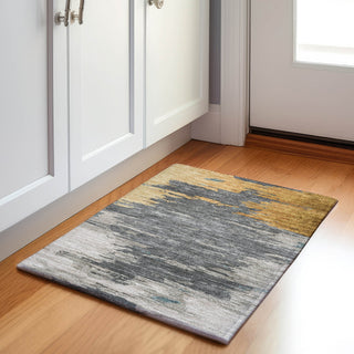 Piper Looms Chantille Abstract ACN2010 Gold Machine Washable Area Rug Scatter Lifestyle Image Feature