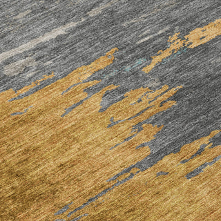 Piper Looms Chantille Abstract ACN2010 Gold Machine Washable Area Rug Swatch Image