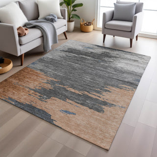 Piper Looms Chantille Abstract ACN2010 Paprika Machine Washable Area Rug Lifestyle Image Feature