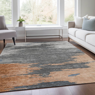 Piper Looms Chantille Abstract ACN2010 Paprika Machine Washable Area Rug Lifestyle Image Feature