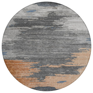 Piper Looms Chantille Abstract ACN2010 Paprika Machine Washable Area Rug Round Main Image