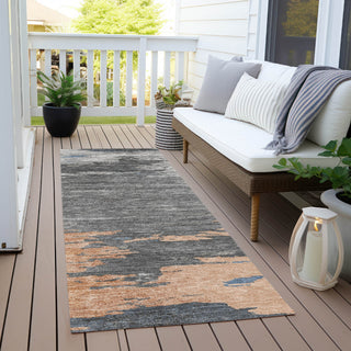 Piper Looms Chantille Abstract ACN2010 Paprika Machine Washable Area Rug Runner Outdoor Lifestyle Image Feature