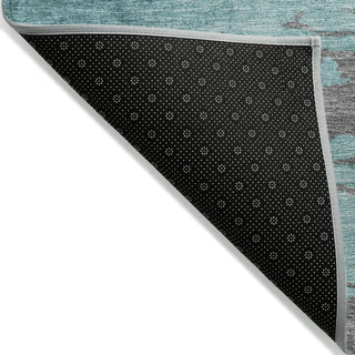Piper Looms Chantille Abstract ACN2010 Teal Machine Washable Area Rug Backing Image