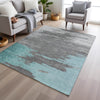 Piper Looms Chantille Abstract ACN2010 Teal Machine Washable Area Rug Lifestyle Image Feature