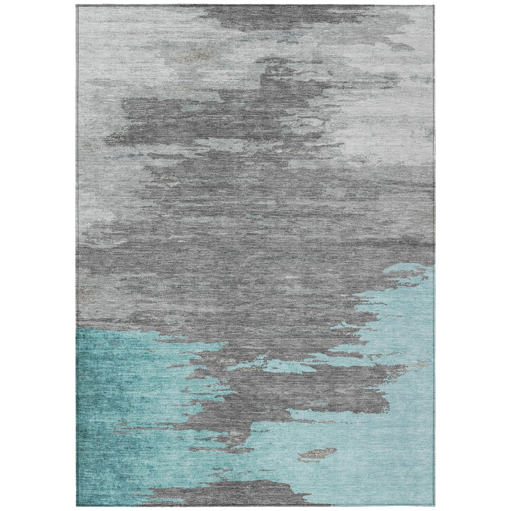 Piper Looms Chantille Abstract ACN2010 Teal Machine Washable Area Rug main image