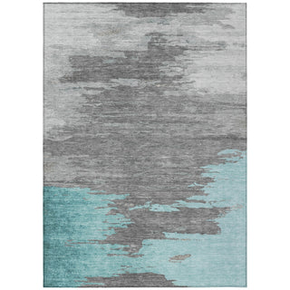 Piper Looms Chantille Abstract ACN2010 Teal Machine Washable Area Rug main image