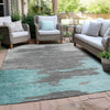 Piper Looms Chantille Abstract ACN2010 Teal Machine Washable Area Rug Outdoor Lifestyle Image Feature
