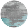 Piper Looms Chantille Abstract ACN2010 Teal Machine Washable Area Rug Round Main Image
