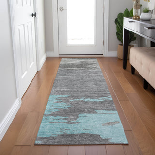 Piper Looms Chantille Abstract ACN2010 Teal Machine Washable Area Rug Runner Lifestyle Image Feature