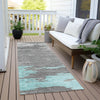 Piper Looms Chantille Abstract ACN2010 Teal Machine Washable Area Rug Runner Outdoor Lifestyle Image Feature