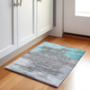 Piper Looms Chantille Abstract ACN2010 Teal Machine Washable Area Rug Scatter Lifestyle Image Feature